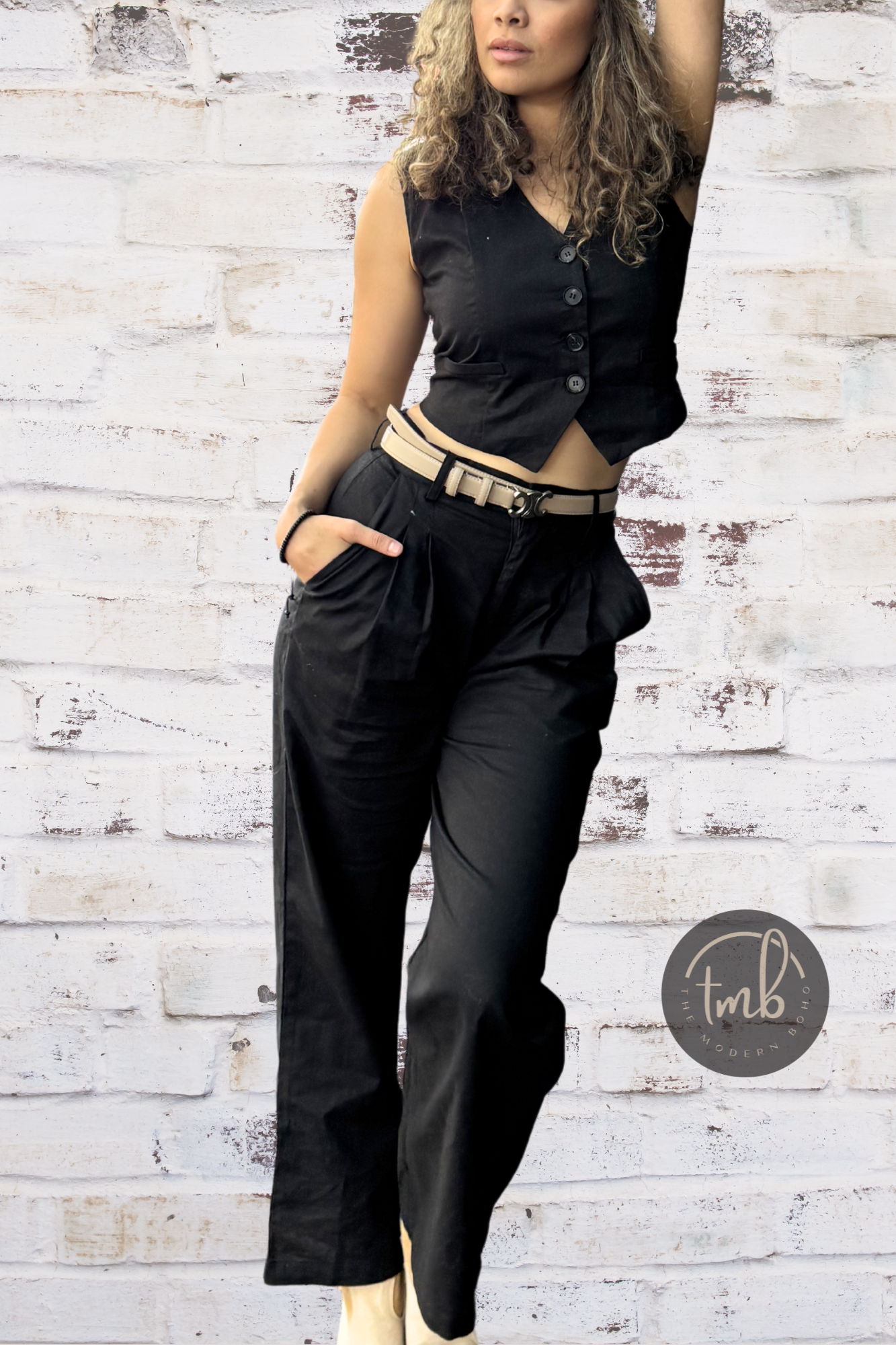 Dixie Set - Black Pant and Vest Set