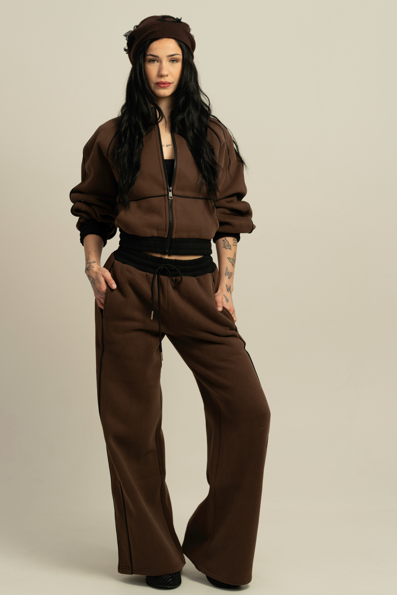ESCAPADE Cotton Track Suit - Umber