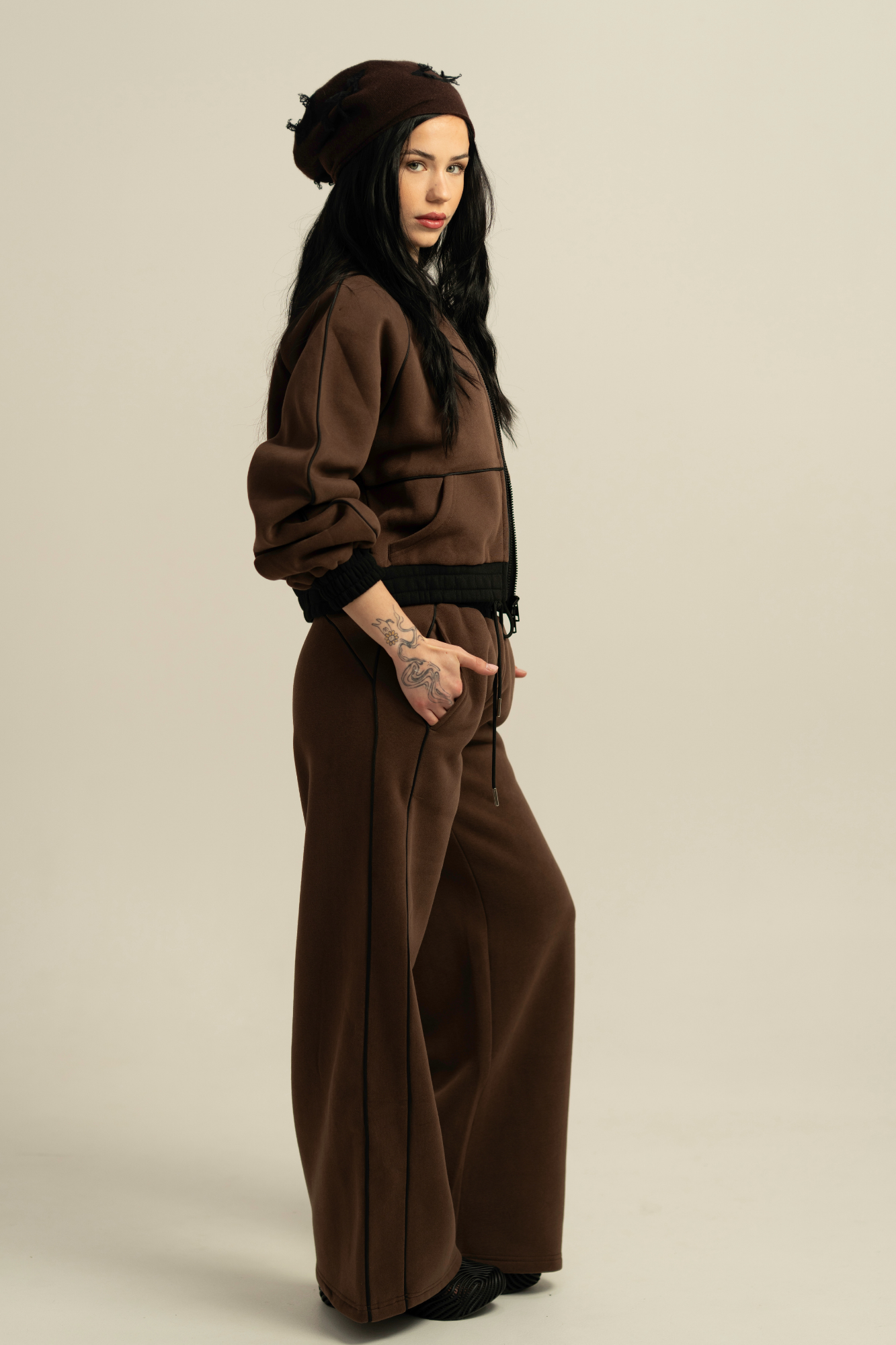 ESCAPADE Cotton Track Suit - Umber