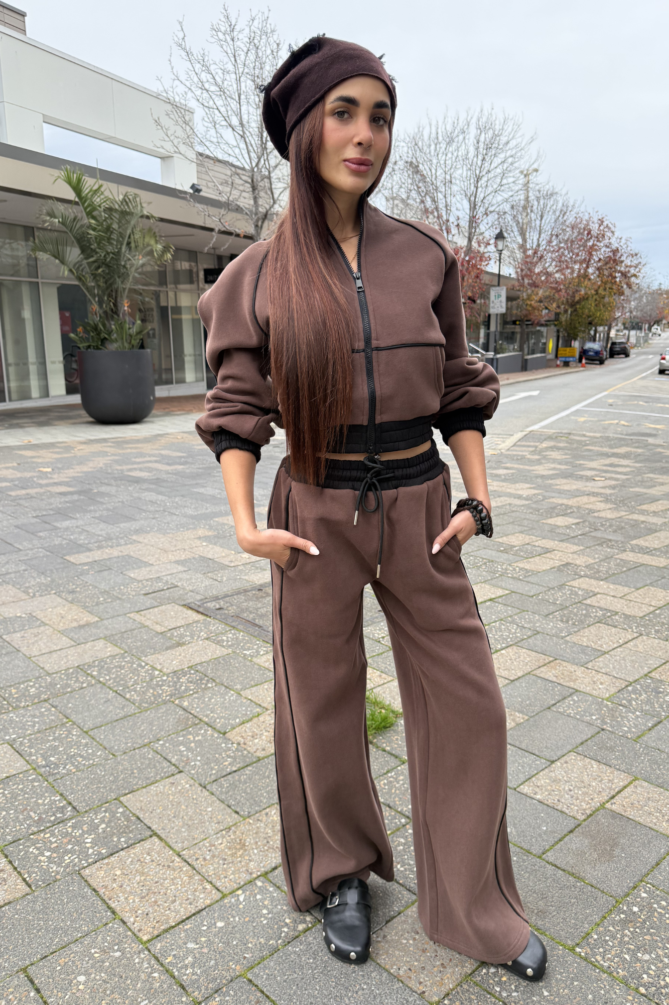 Escapde Cotton Track Suit - Umber