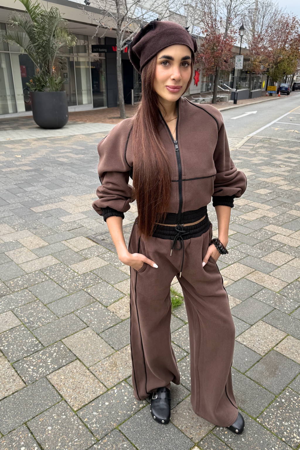 Escapde Cotton Track Suit - Umber