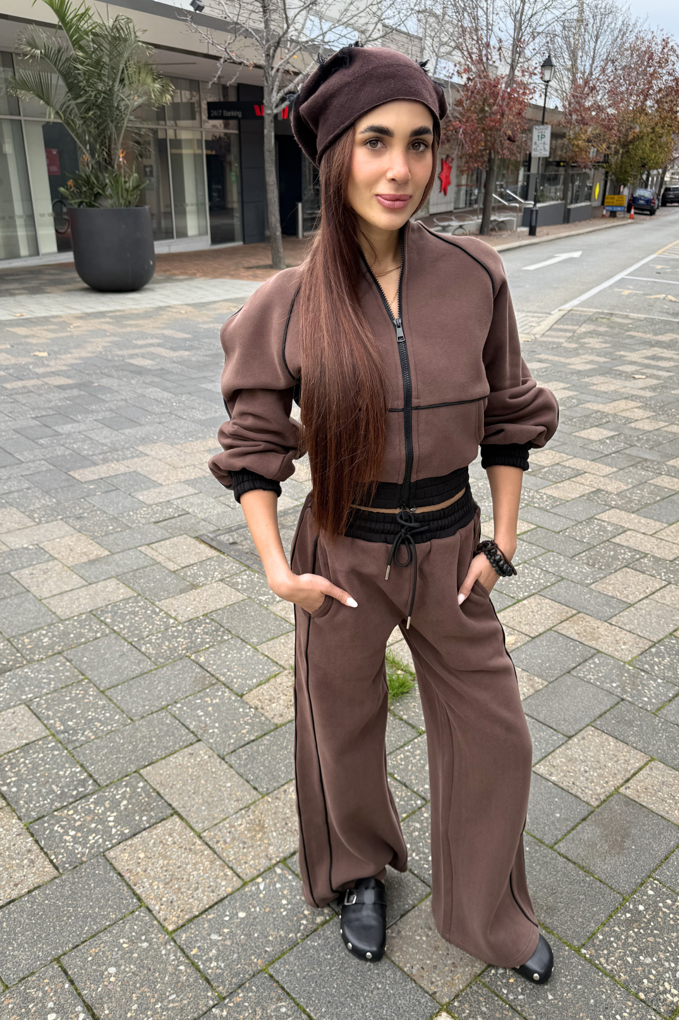 Escapde Cotton Track Suit - Umber