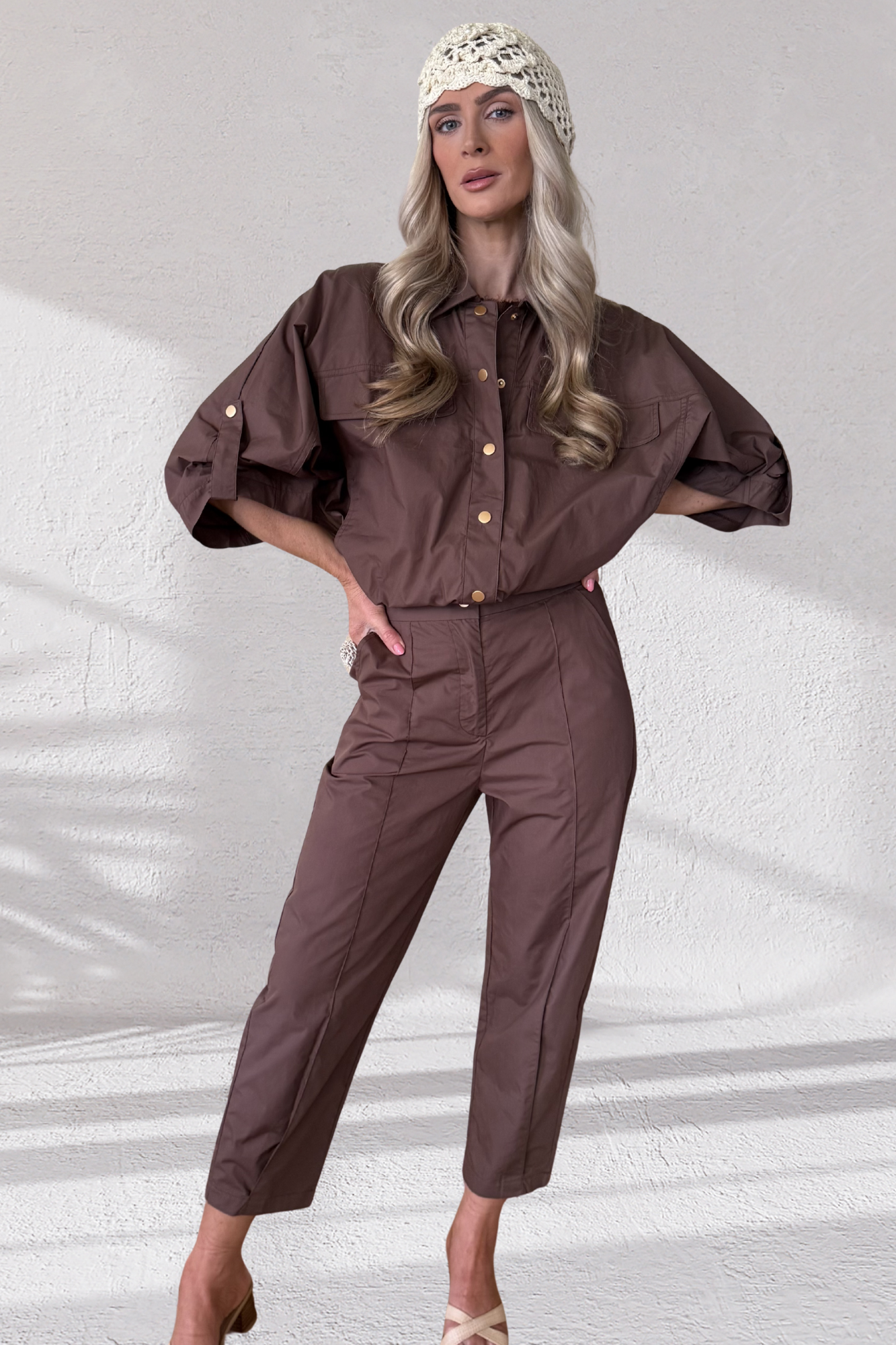 Jerimia Set - Cotton Bomber Jacket - Burnt Umber