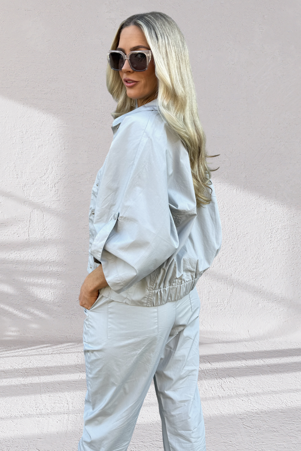 Jerimia Set - Cotton Bomber Jacket - Silver Fox