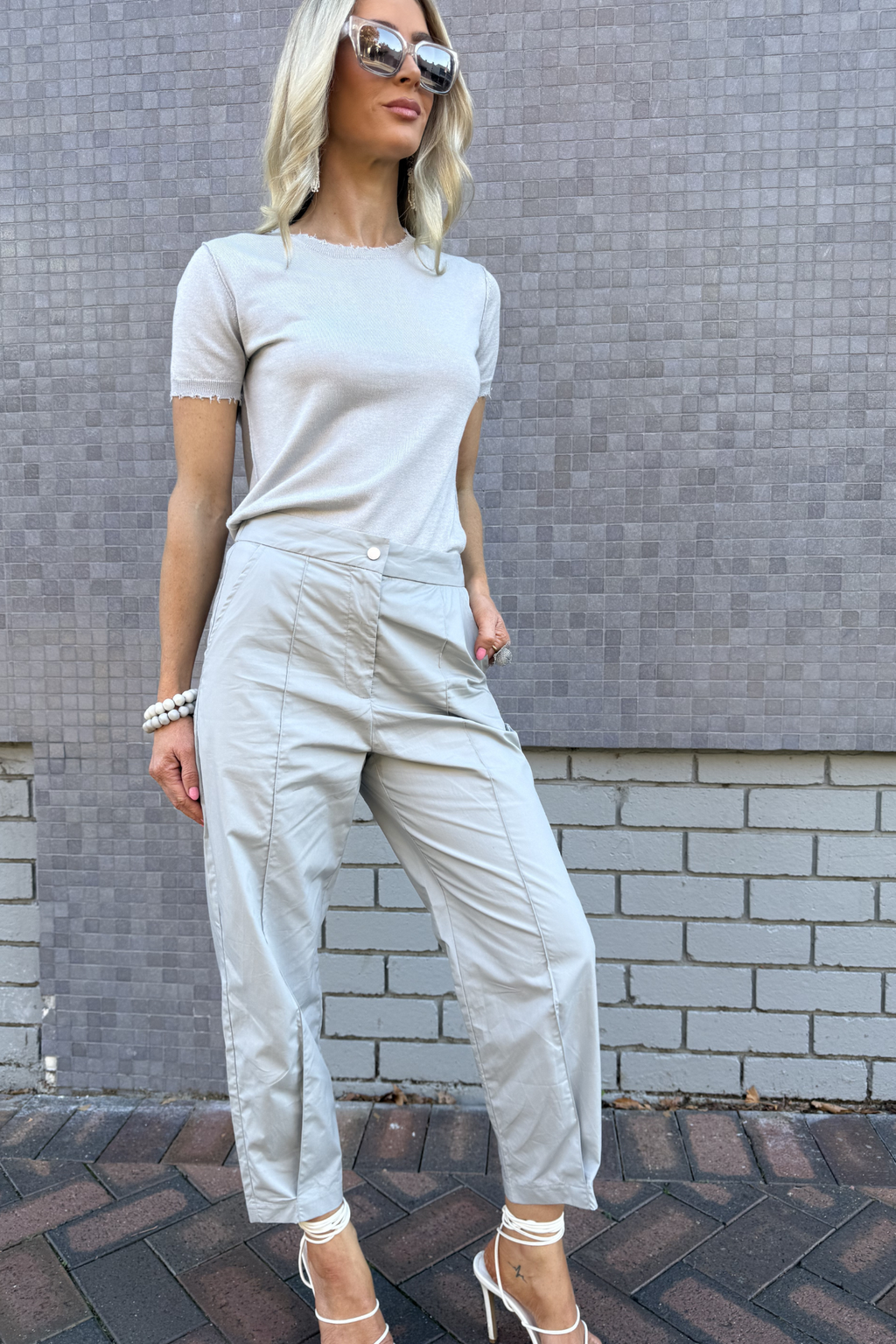 Jerimia Set - Cotton Pant - Silver Fox