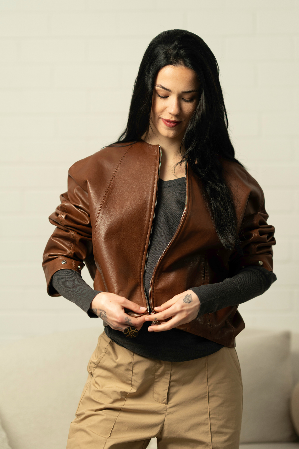 KNOX - Leather Bomber Jacket