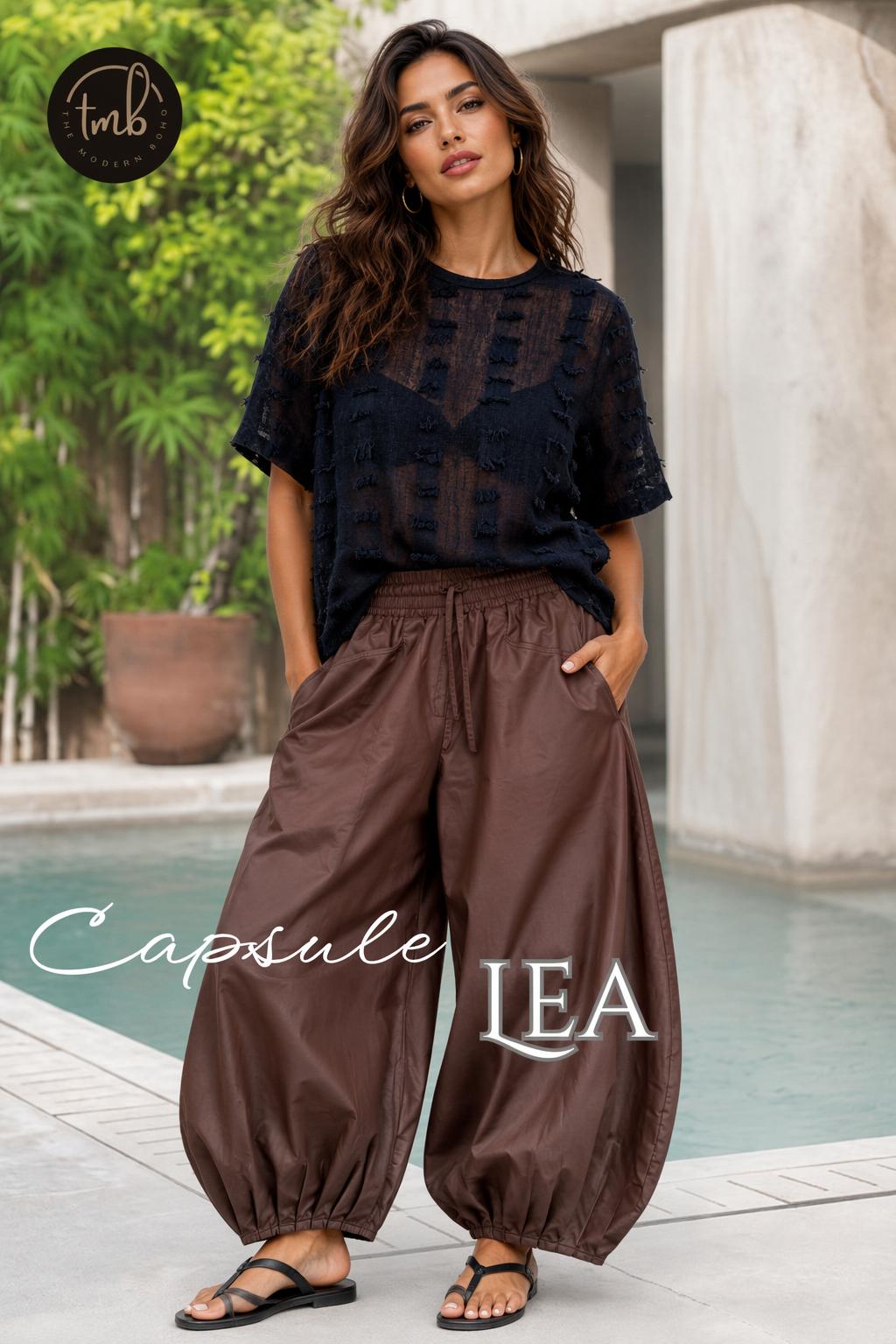 LEAH Textured Linen Top - 1/2 Sleeve