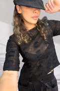 Lea Textured Linen Top - 1/2 Sleeve