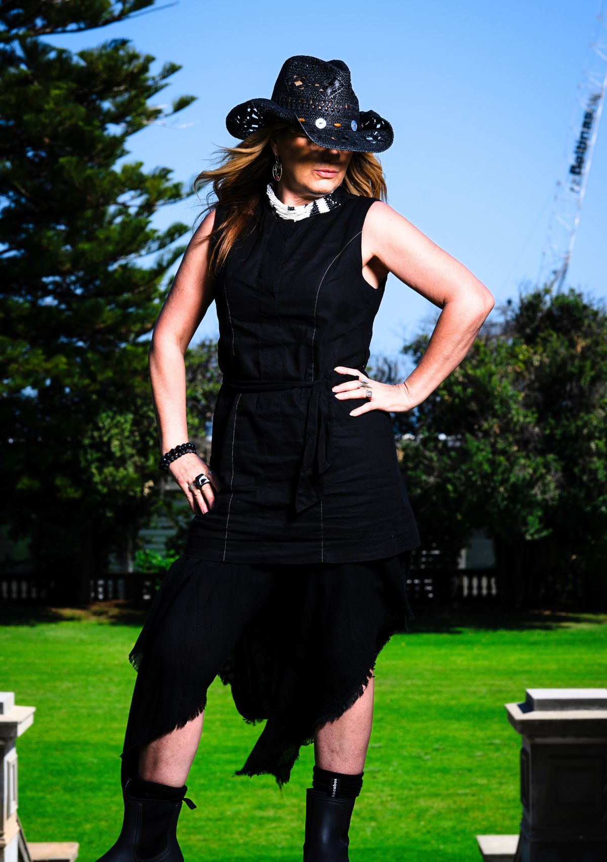 LUMINARA Linen Skirt - Midnight