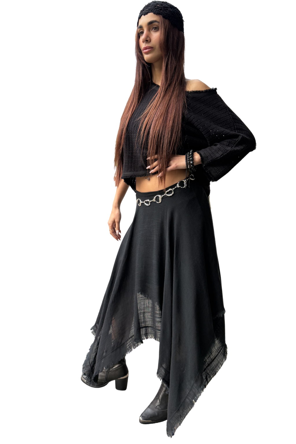 LUMINARA Linen Skirt - Midnight