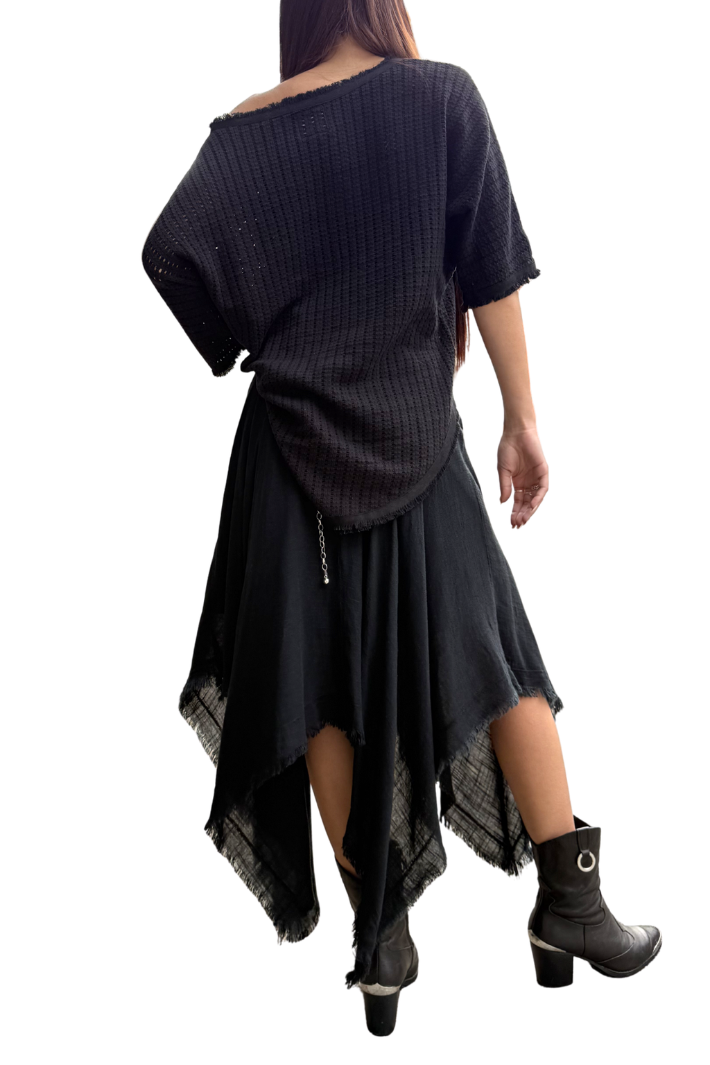 LUMINARA Linen Skirt - Midnight