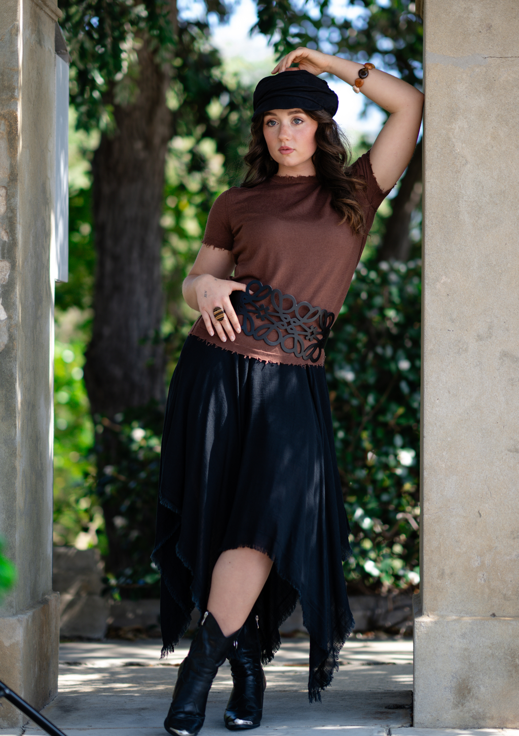 LUMINARA Linen Skirt - Midnight