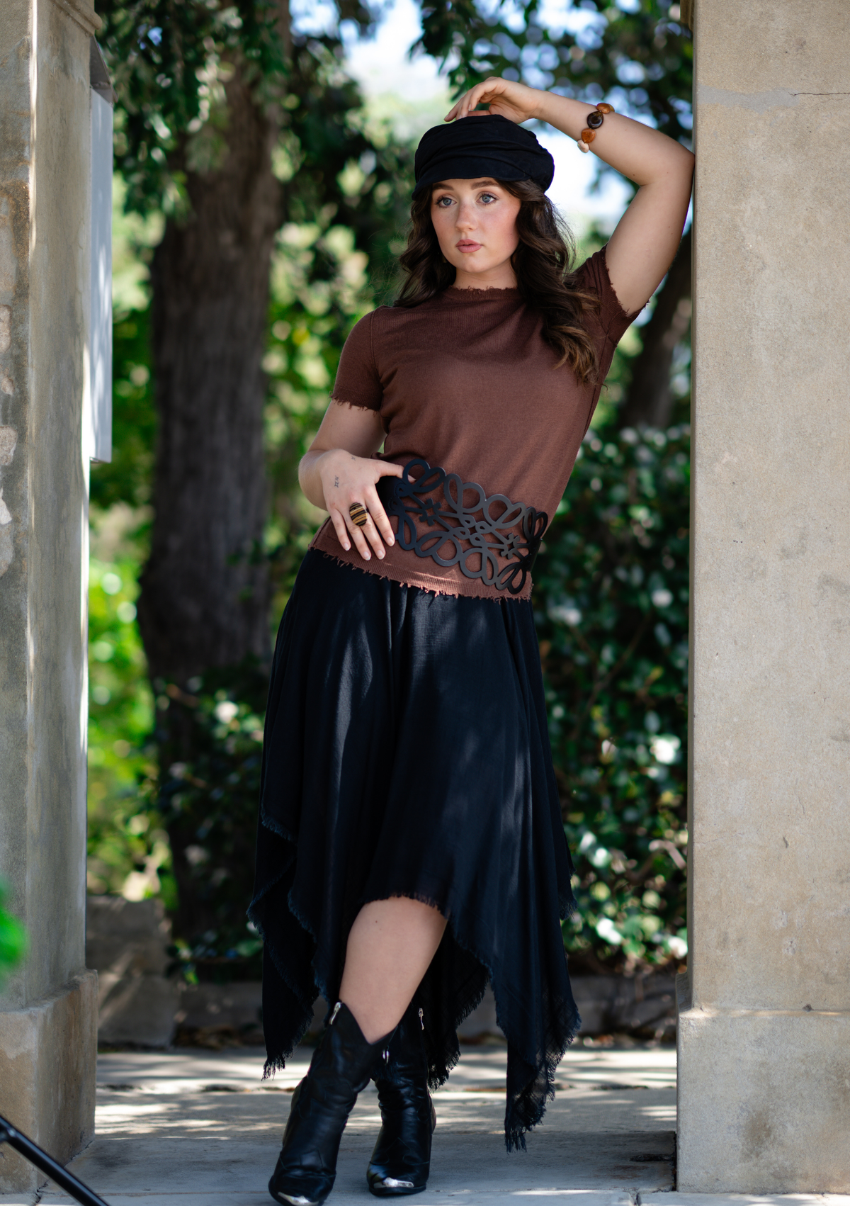 LUMINARA Linen Skirt - Midnight