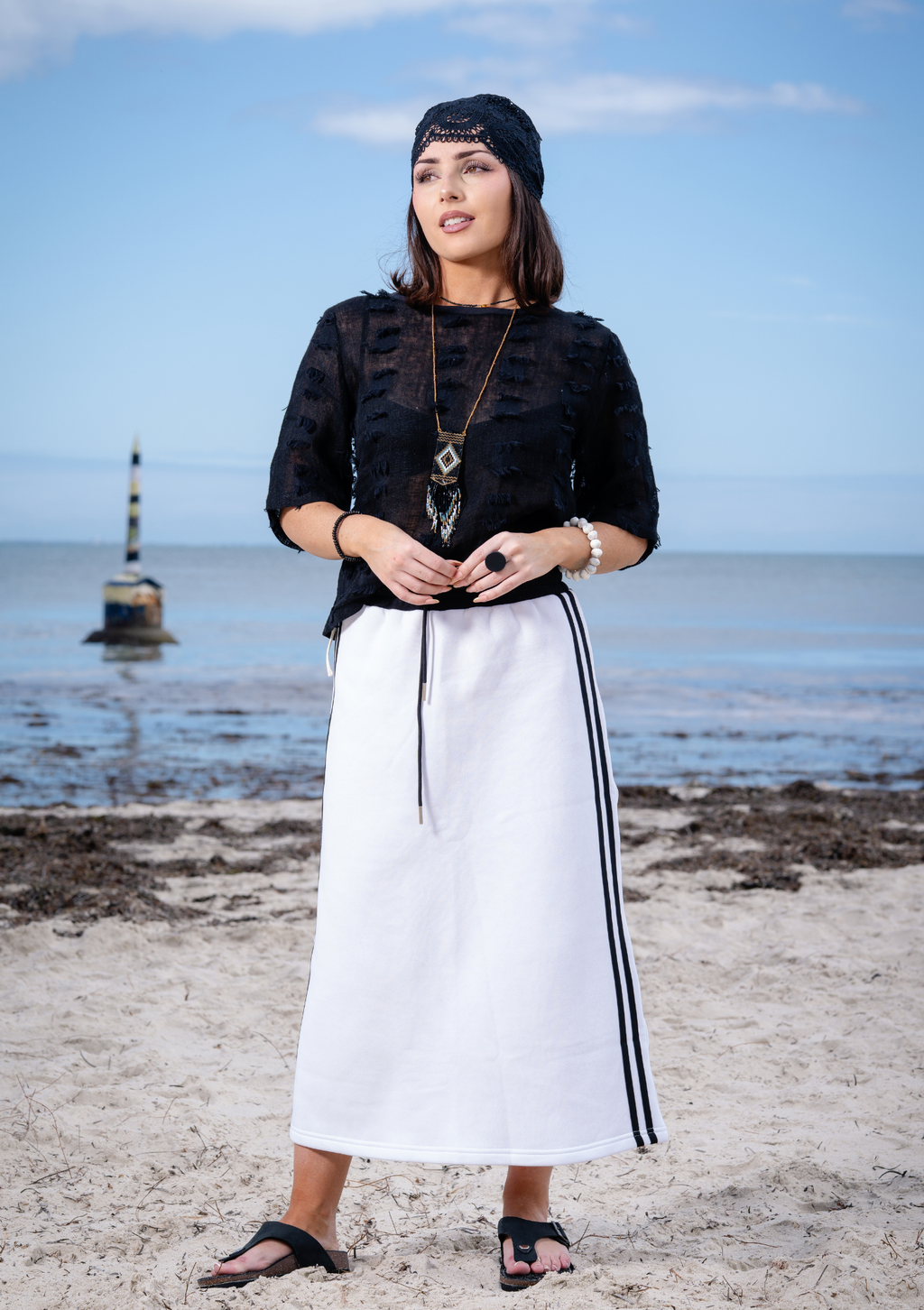 LEAH Textured Linen Top - 1/2 Sleeve