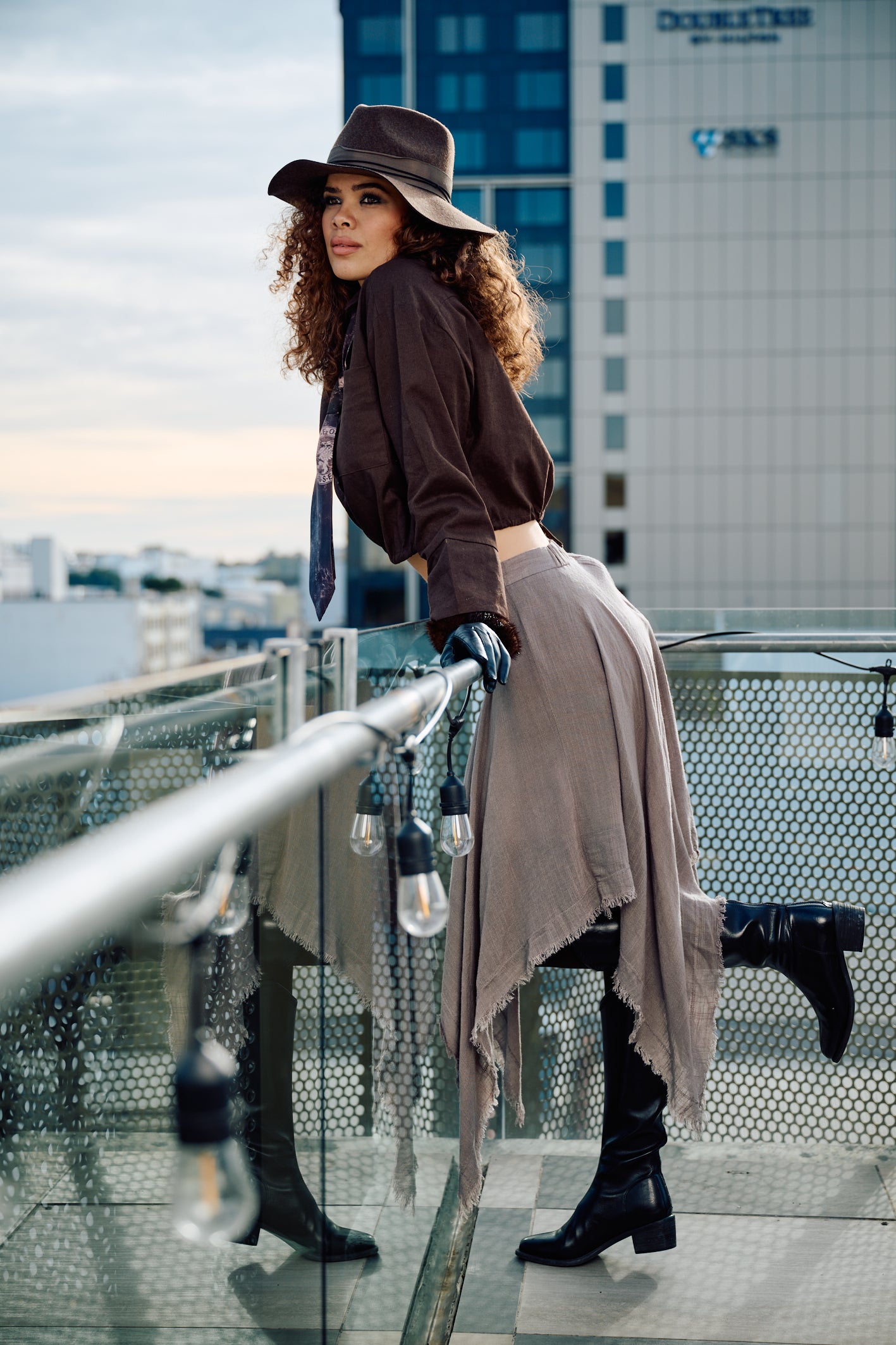 LUMINARA Linen Skirt - Pebble