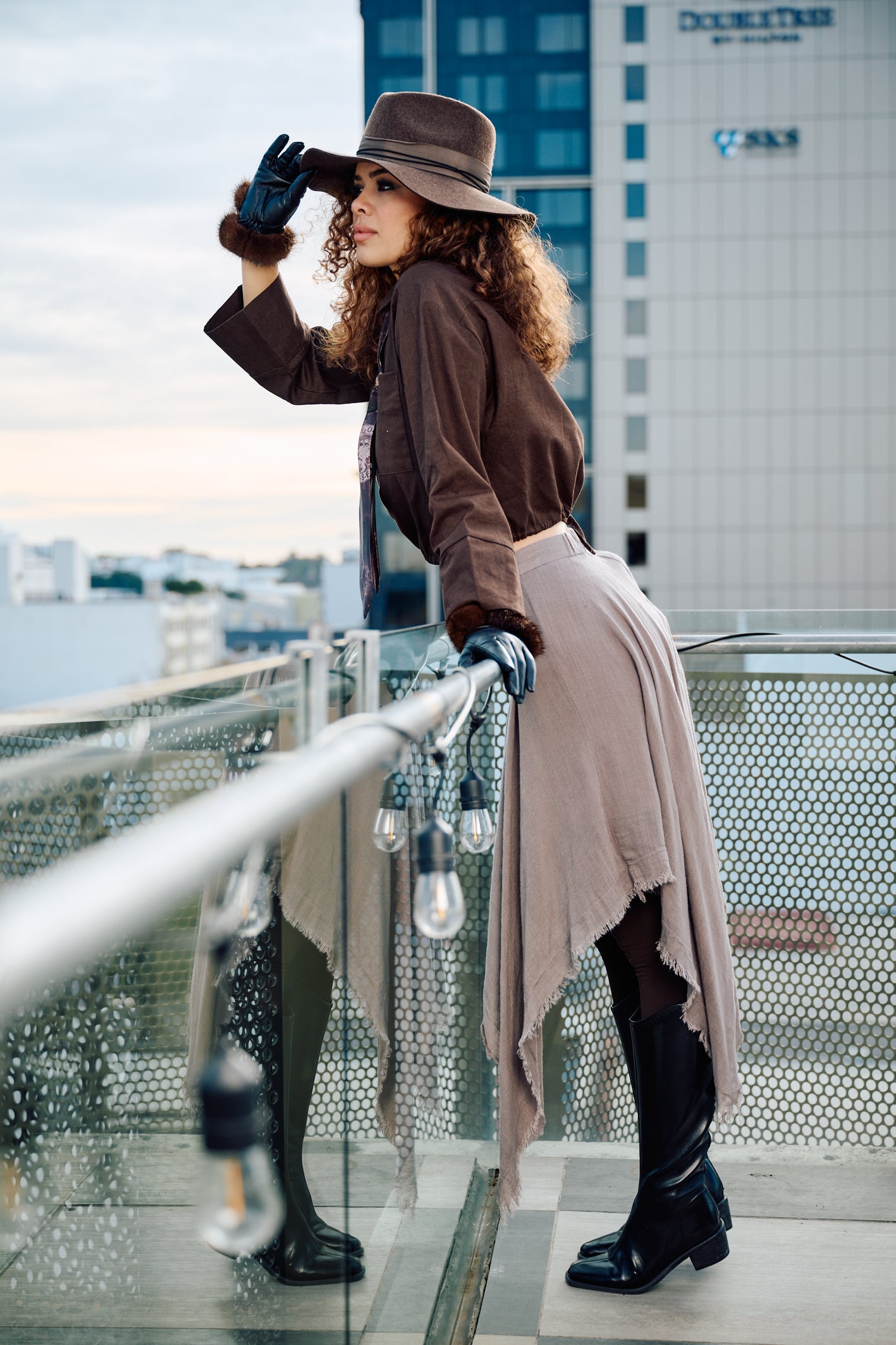 LUMINARA Linen Skirt - Pebble
