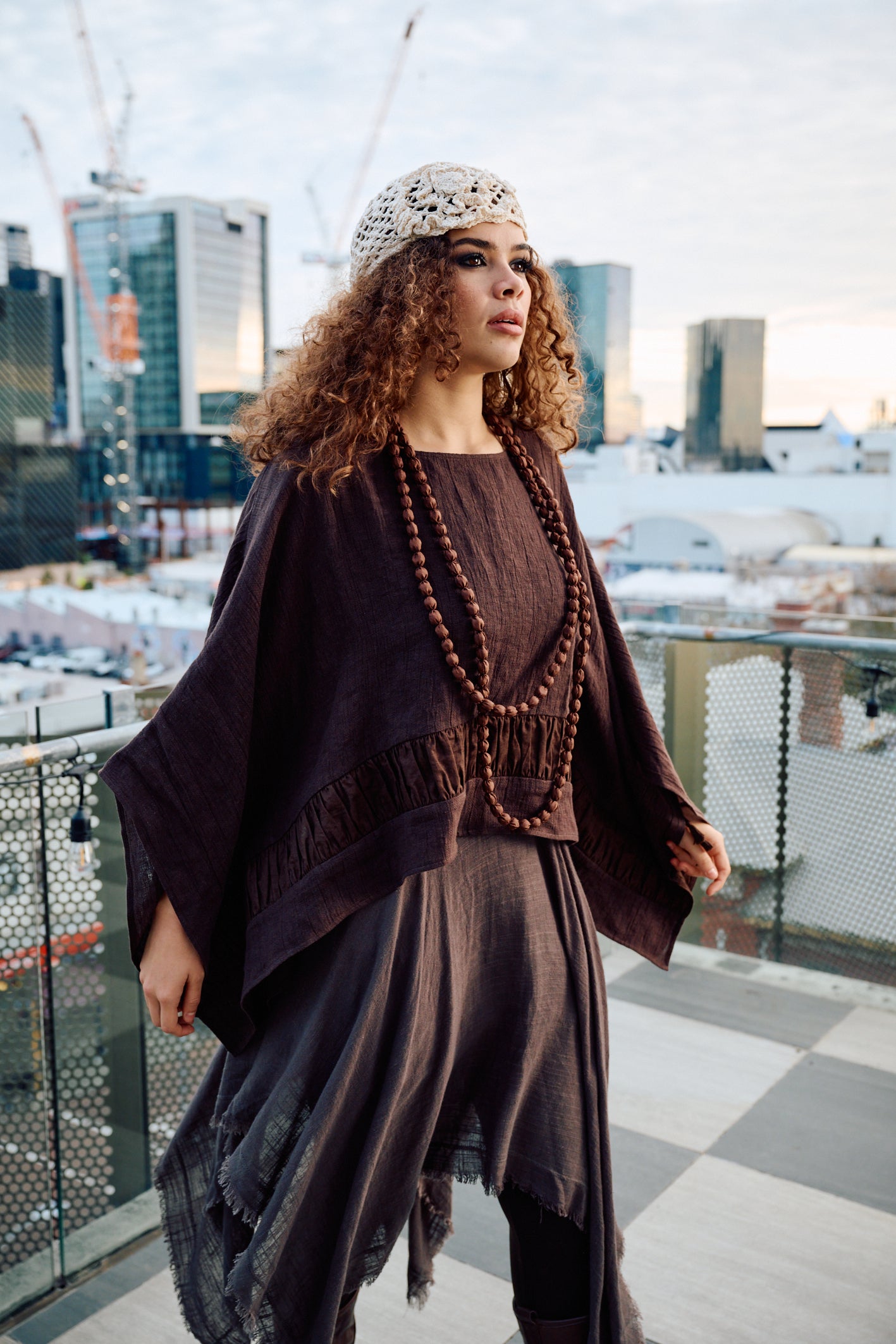 LUMINARA Linen Skirt - Mocha