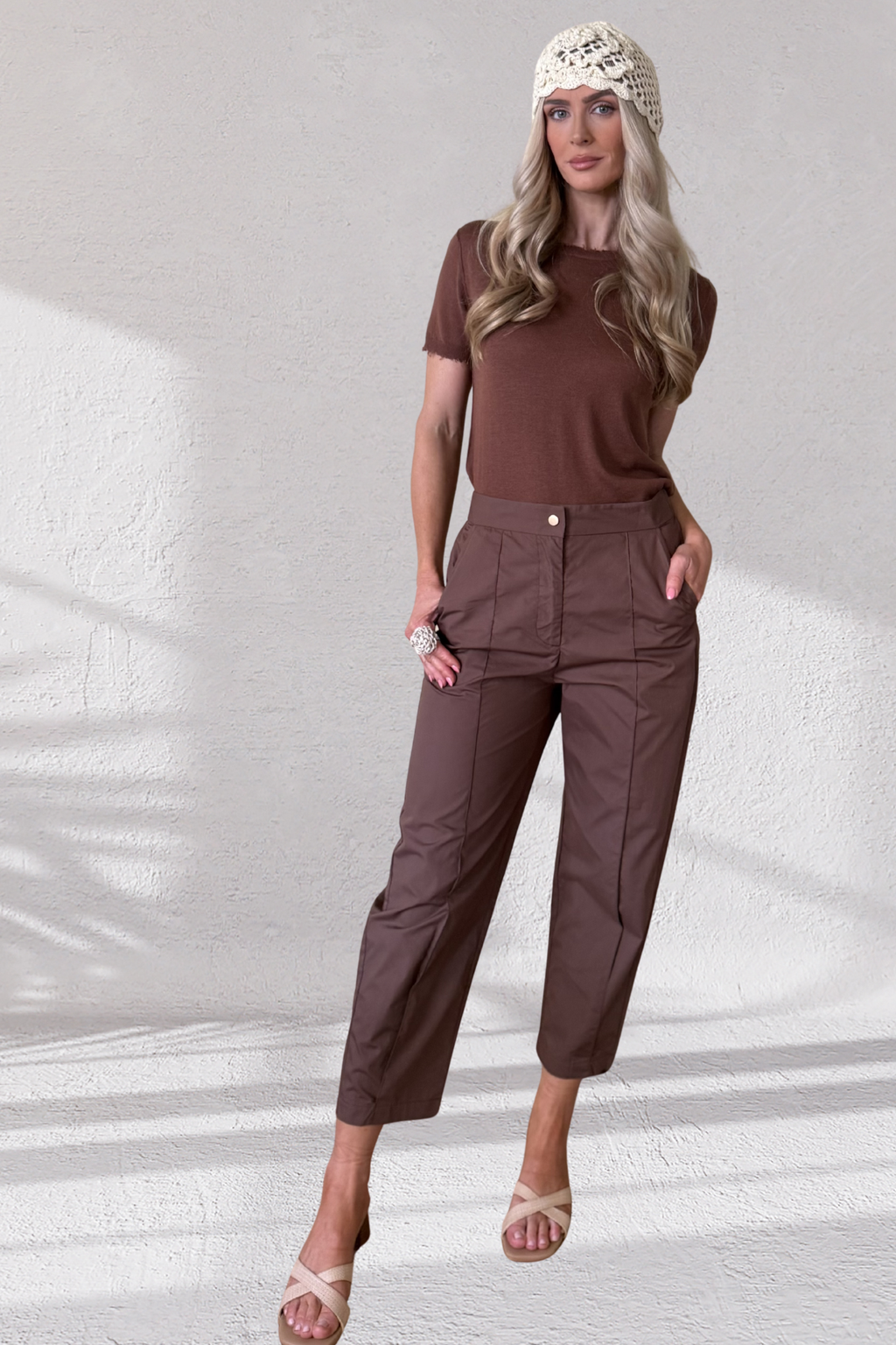 Jerimia Set - Cotton Pant - Burnt Umber