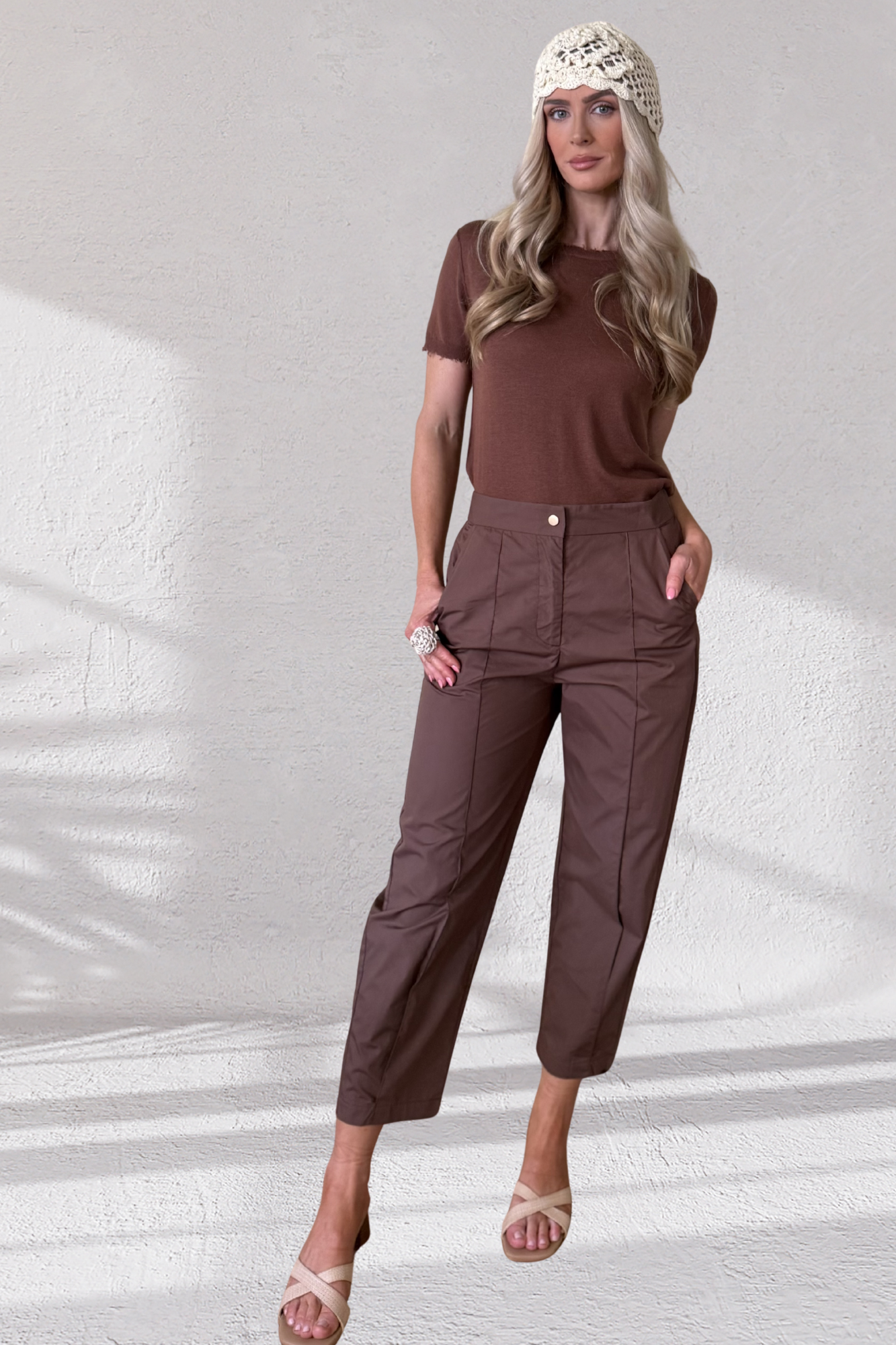 Jerimia Set - Cotton Pant - Burnt Umber