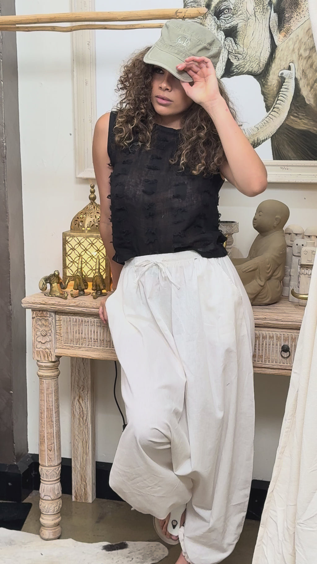 Lea Textured Linen Top